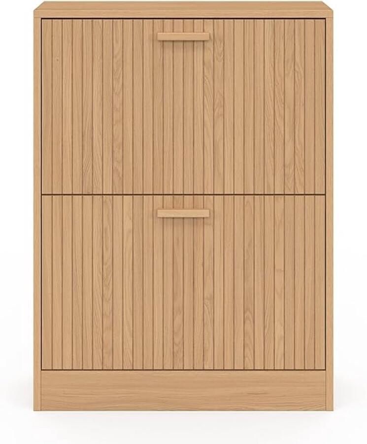 Schoenenkast Juliette – Houtlook eiken 2 deuren 12 paar schoenen