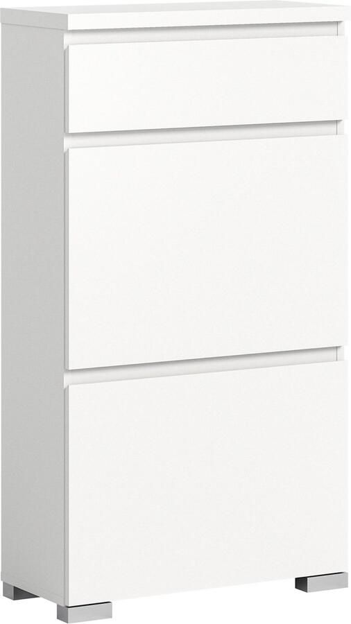 Rootz Living Rootz Schoenenkast Klompenorganizer Schoenenkist Wit Ca. 60 cm x 109 cm x 27 cm Tijdloos ontwerp Systeemopslag Duurzame FSC-gecertificeerde ie