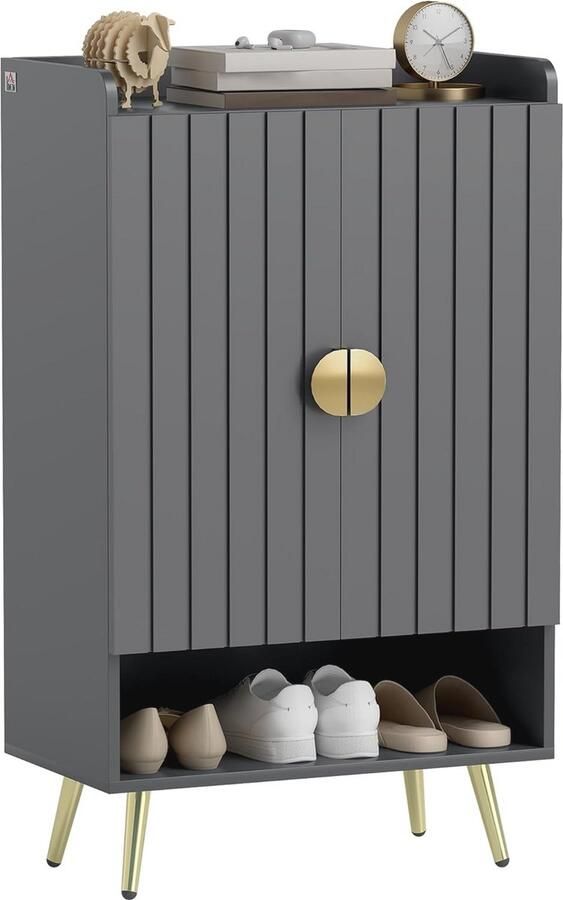 Schoenenkast met 2 Deuren en 3 Verstelbare Planken Ruimtebesparende Schoenenorganizer 60 x 33 x 100 cm