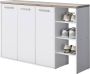 Schoenenkast met 3 deuren en 3 opbergvakken – Wit en houtlook – SKAIDO L 120 cm x H 80 cm x D 30 cm - Thumbnail 2