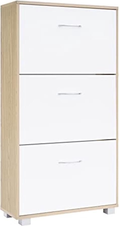 Schoenenkast met 3 Kleppen en Verstelbare Scheidingswanden Ruimtebesparende Oplossing voor 18 Paar Schoenen