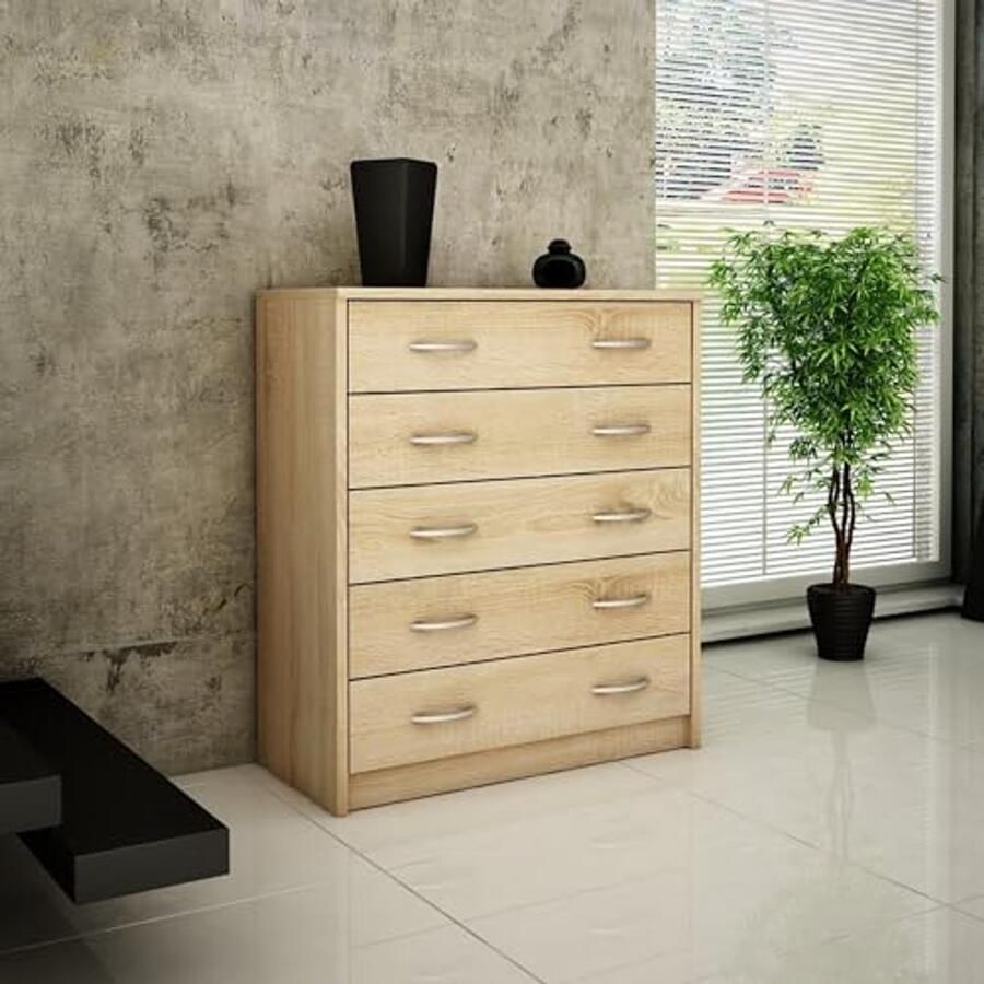 Schoenenkast met 5 opklapbare laden en ruimtebesparende opslag 74 cm breed duurzame gelamineerde plaat