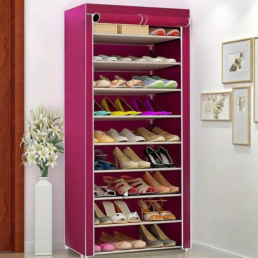 Schoenenkast met 9 Vakken – Schoenenrek van Non-woven Stof – Compact & Ruimtebesparend – Meerdere Kleuren Beschikbaar