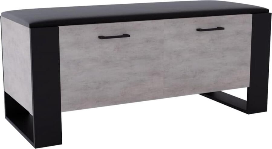 Schoenenkast met bank in modern design en robuuste kwaliteit. Uitgerust met een gesloten schoenenrek en een comfortabel zitkussen