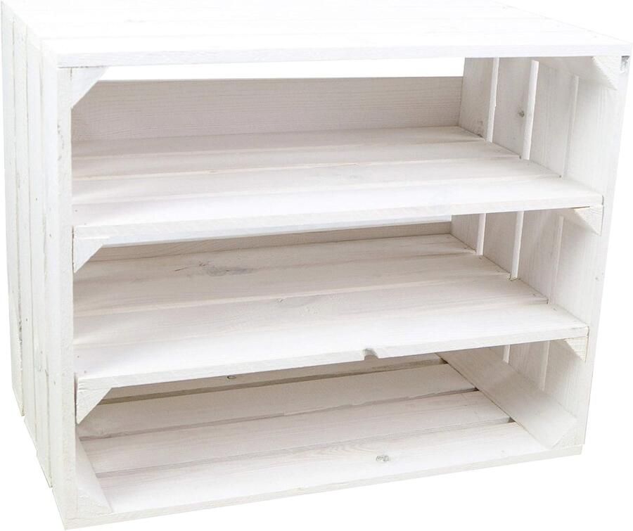 Schoenenkast met Dubbele Lengteplank en Wijnrek Houten Schoenenrek voor 6 Paar Wit - Foto 2