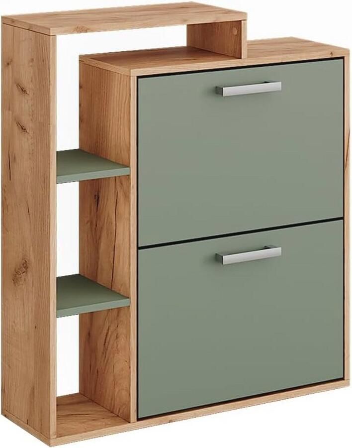 Schoenenkast met Inklapbare Rekken en Open Planken – Ruimtebesparend en Moderne Design 80 x 90 cm