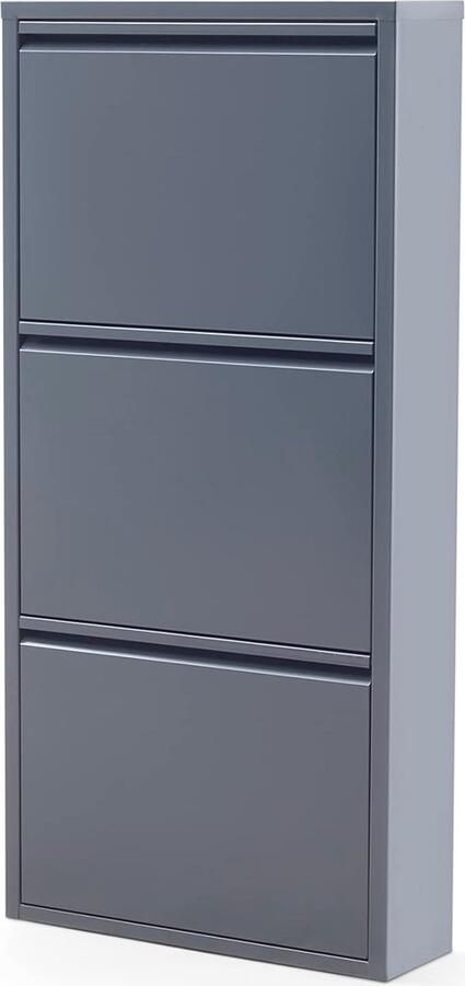 Schoenenkast met magnetische kleppen Smal en compact schoenenrek voor beperkte ruimtes (antraciet)