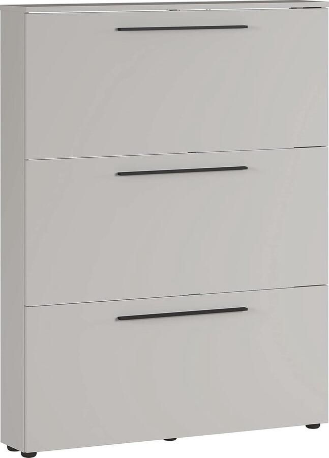 Schoenenkast met spiegel Germania 2577-572 GW-Utah in kasjmier 12 paar schoenen smalle gangen 100 x 129 x 19 cm (BxHxD) Schoenenkast met spiegel