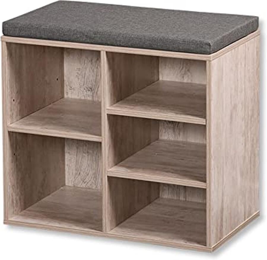 Schoenenkast met Zitkussen Ruimtebesparende Opbergoplossing Wit