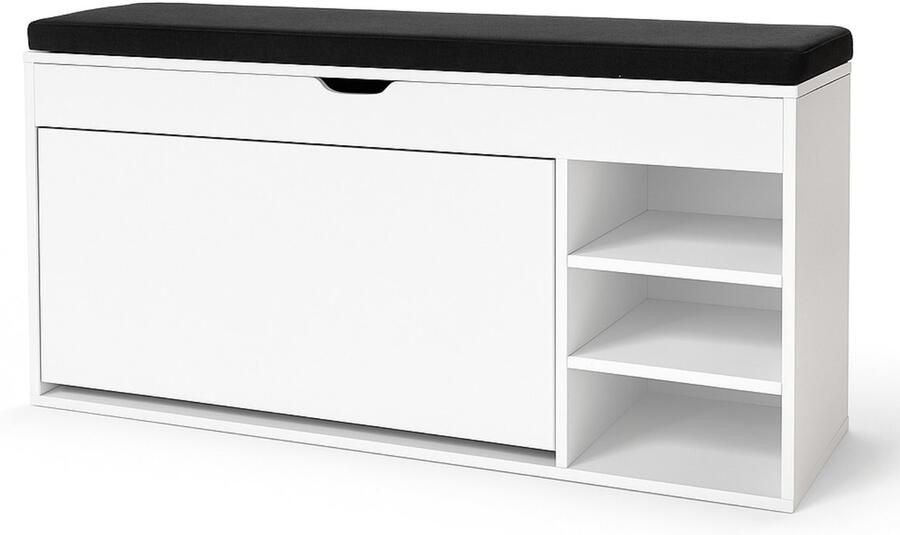 Schoenenkast met zitplaats en uittrekbare planken GRADIA 100 x 34 x 50 cm