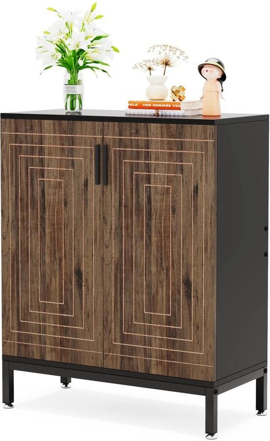 Schoenenkast Opbergkast 5 Verstelbare planken Schoenenkast met deuren 75x35x110cm max. 20 paar schoenen