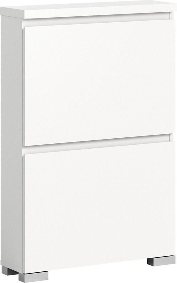Rootz Living Rootz Schoenenkast Schoenenopberger Schoenenorganizer FSC-gecertificeerd Houtmateriaal Wit Ca. 60x91x18 cm