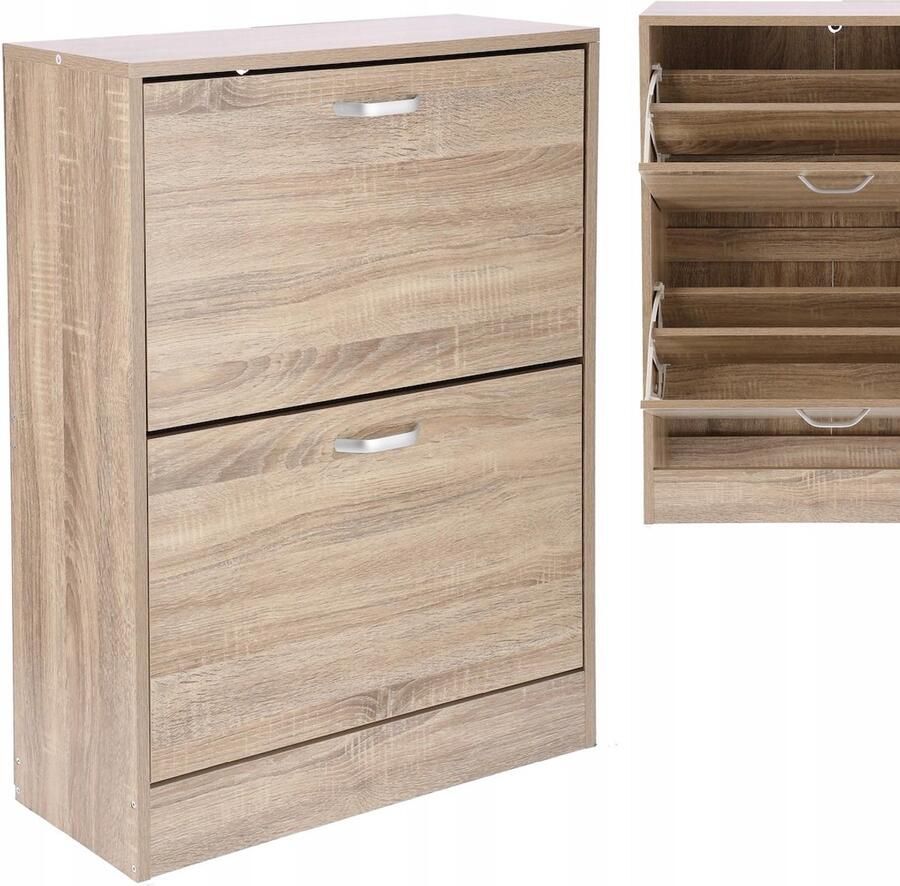 Schoenenkast schoenenrek 2 vakken ruime ladekast halkast