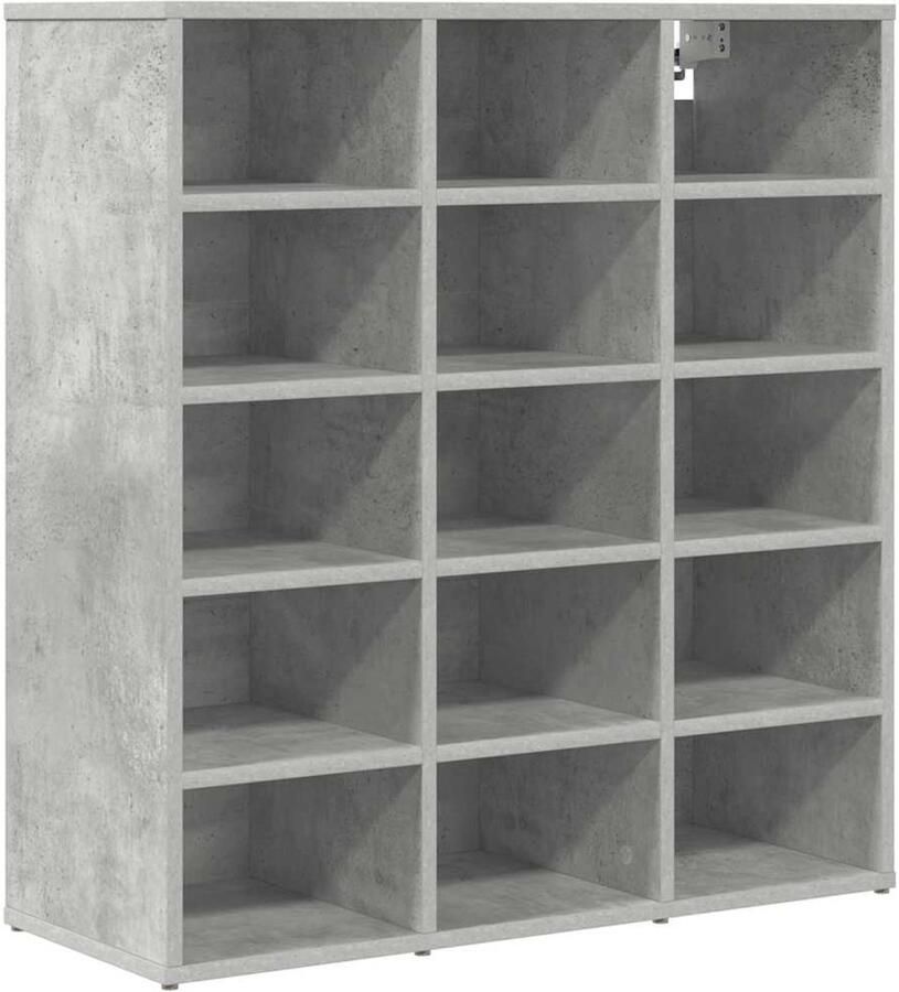 VidaXL Schoenenkast met plank met opslag Betongrijs 103x30x51 cm Bewerkt hout
