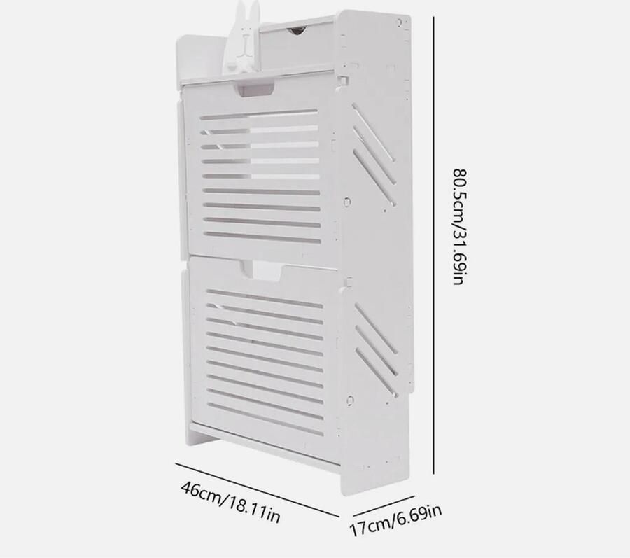 Schoenenkast Schoenenrek Schoenenbank Schoenenkast Entree Smalle schoenenkast Opklapbaar schoenenrek PVC-plank schoenenorganizer Wit
