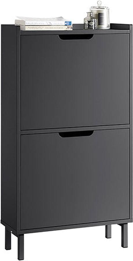 Rootz Living Rootz Schoenenkast Schoenenrek Schoenenorganizer MDF en Metaal 50cm x 90cm x 19cm Gewicht 12 1kg Draagvermogen 16kg