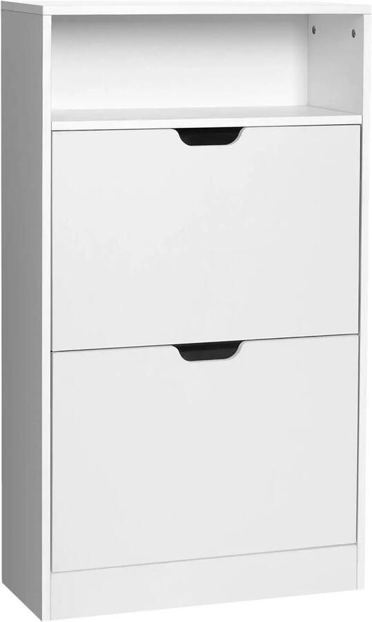 Schoenenkast Schoenenrek Wit 2 3 Flappen en Extra Opbergvak Hoogte 102 130 cm Stijlvol en Praktisch