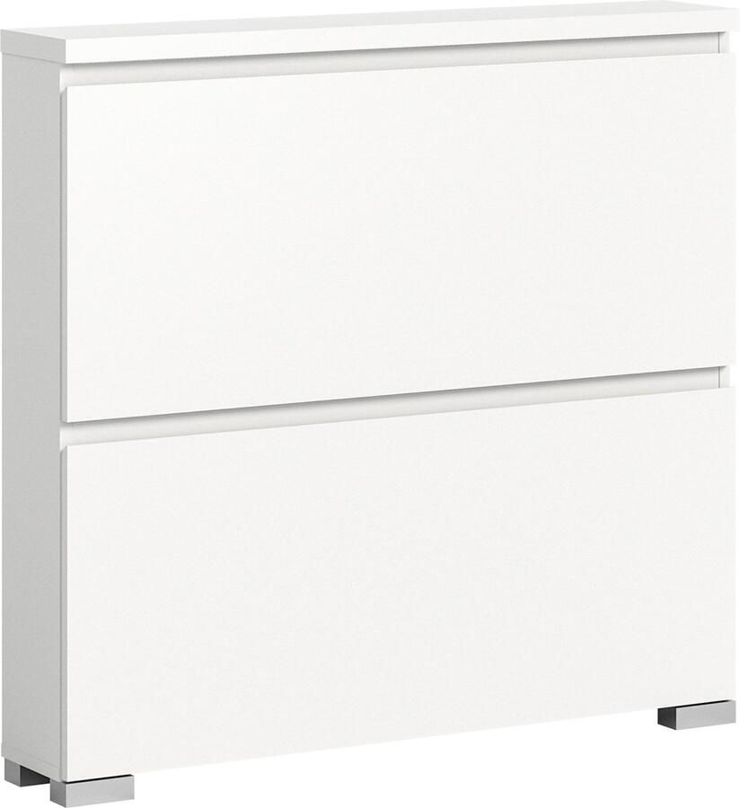 Rootz Living Rootz Schoenenkast Set Gangkast Schoenenkantelaar Houtmateriaal Wit 95cm x 91cm x 18cm