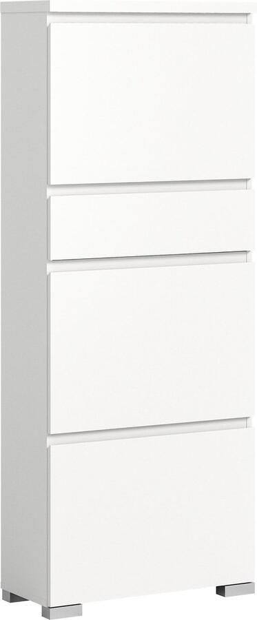 Rootz Living Rootz Schoenenkast Wit Schoenenkist Schoenenopberger Houtmateriaal Tijdloos ontwerp 60cm x 152cm x 27cm