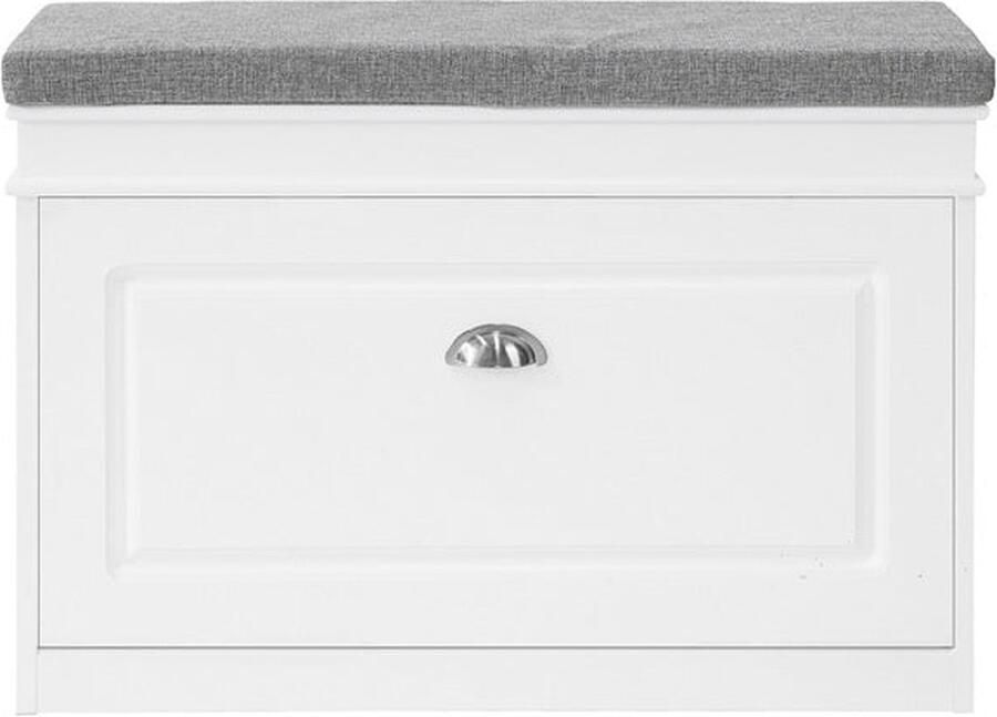 Rootz Living Rootz Schoenenkastbank met klep Schoenenkantelaar Schoenenopbergorganisator FSC-gecertificeerd 100% recyclebare verpakking Comfortabel zitkussen 75 cm x 51 cm x 24 cm