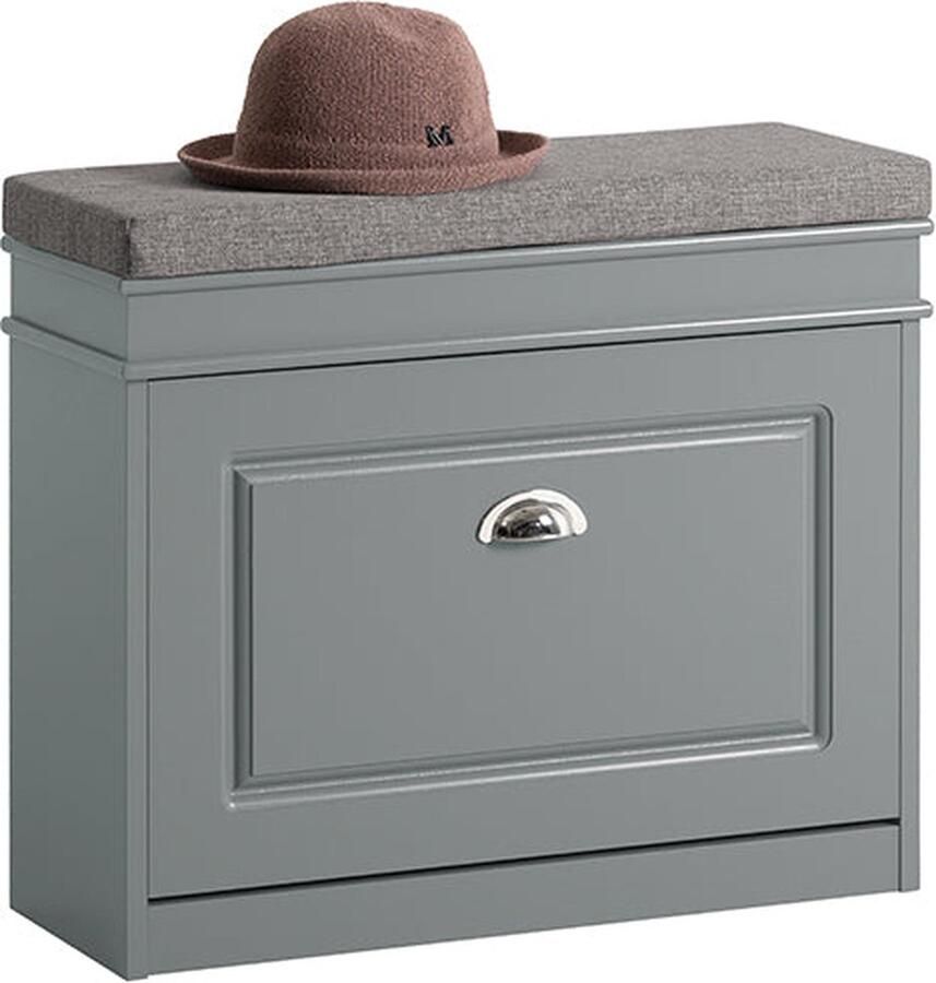 Rootz Living Rootz Schoenenkastbank Schoenenkantelaar Schoenenkast Veelzijdige opbergruimte Comfortabele zitplaatsen Eenvoudige montage Lichtgrijs MDF 61 cm x 51 cm x 24 cm