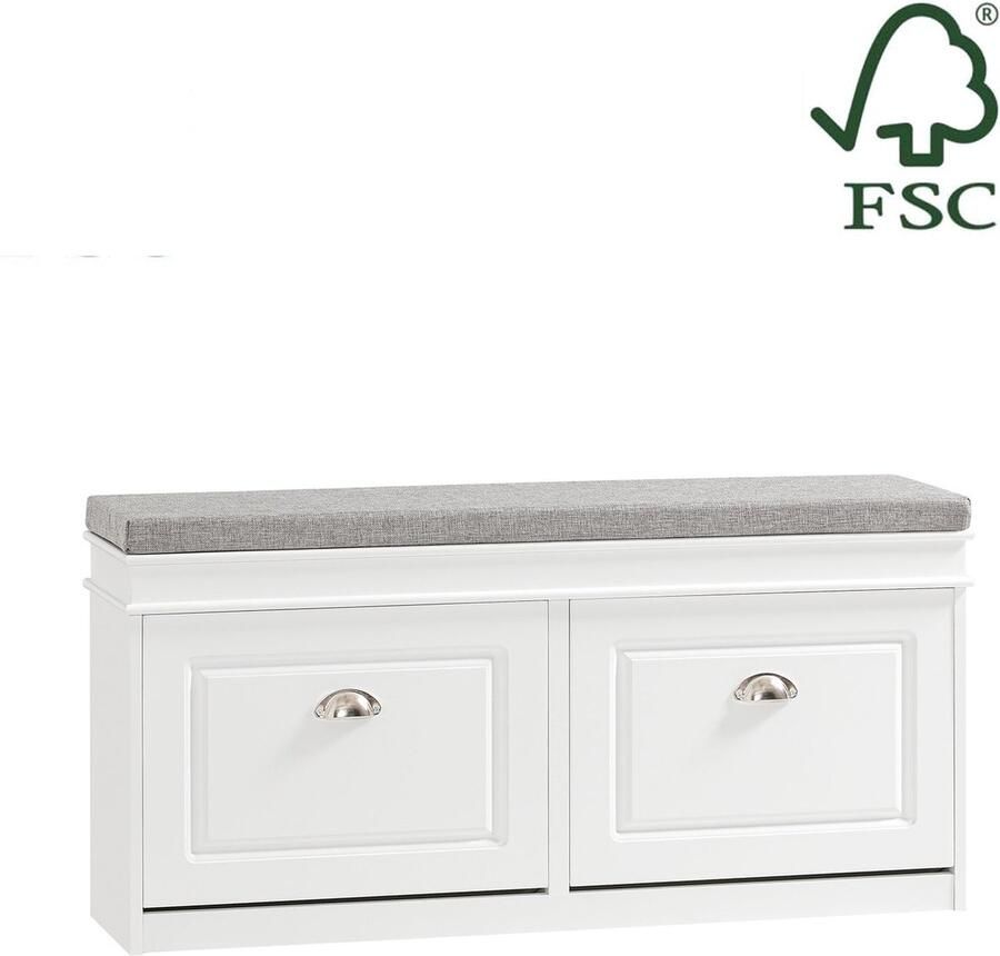 Rootz Living Rootz Schoenenkastbank Schoenenopslag Ingangsbank FSC-gecertificeerd Ruimtebesparend ontwerp Comfortabele zitplaatsen 104 cm x 52 cm x 24 cm