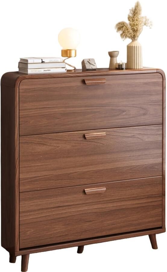 Schoenenkastje – Schoenenkast – Schoenenopbergkast – Schoenenrek – Schoenenbankje – Modern Design – Voor 15 Paar Schoenen – Hout Kunststof – Front Drop