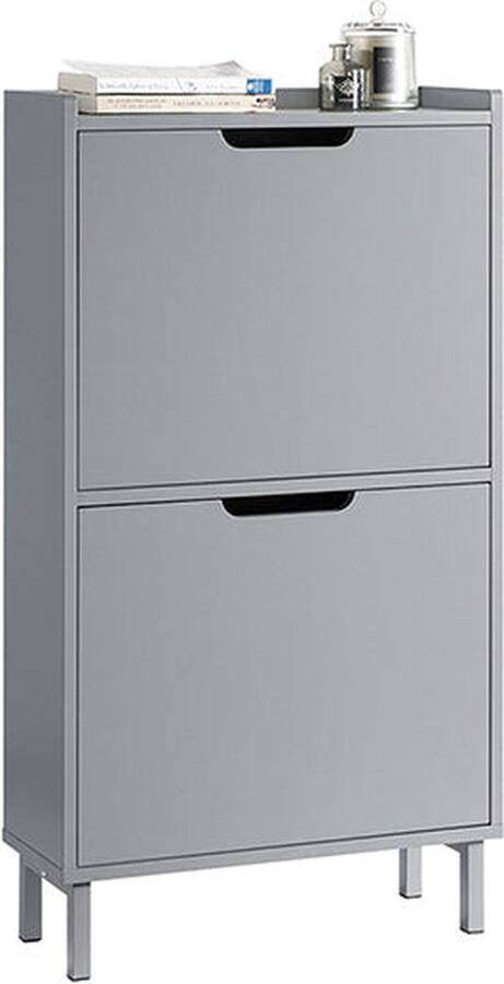 Rootz Living Rootz Schoenenkipperkast Schoenenopbergorganisator Schoenenkast Ruimtebesparend ontwerp Veelzijdige opslag Verbeterde stabiliteit Lichtgrijs 50 cm x 90 cm x 19 cm