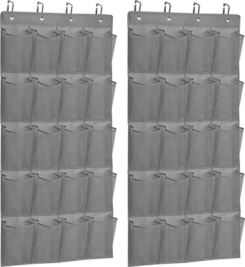 Schoenenopberger met innovatieve haak hangend deurrek 2-pack