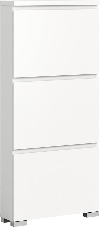 Rootz Living Rootz Schoenenopbergkast Witte Schoenenorganizer Houten Schoenenrek Tijdloos Design 60cm x 133cm x 18cm