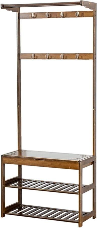 Schoenenopslag kapstok met klaplade en gestoffeerde zitting vrijstaande instapbank eenvoudige montage multifunctioneel ontwerp schoenenbank opbergbank kapschuur - Foto 2