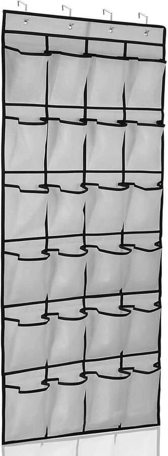 Schoenenopslag voor boven de deur hangende organizer 24 grote mesh-zakken wit