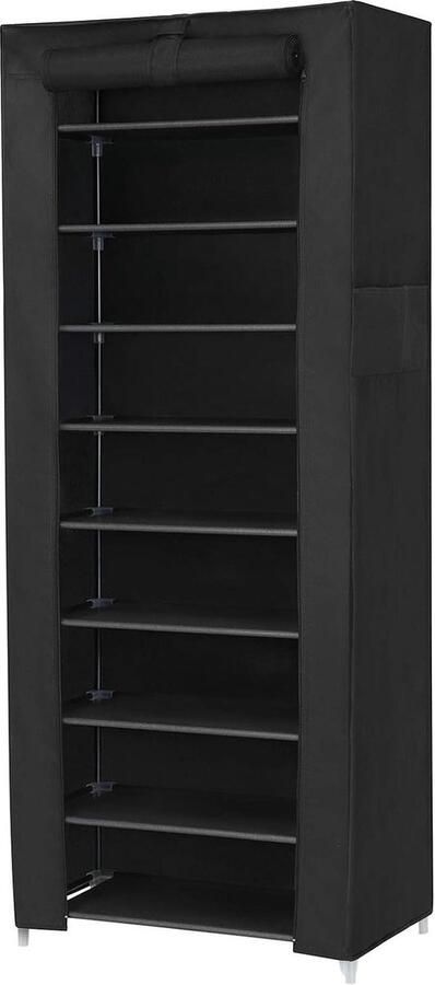 Schoenenrek 10 niveaus 160 x 58 x 28 cm ca. 27 paar Groot zwart