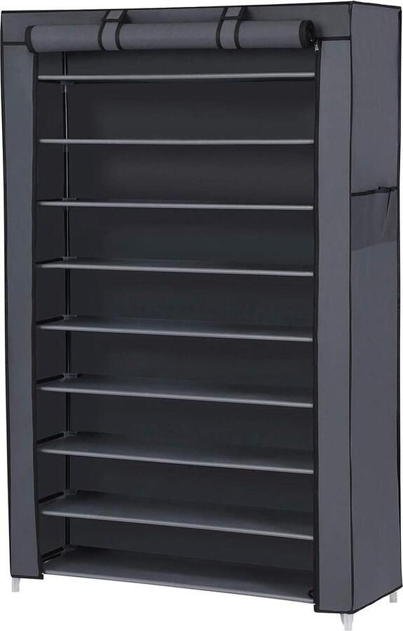 Schoenenkast met 2 klapdeuren verstelbare en afneembare verdeler 12 paar damesschoenen 8 herenschoenen smalle ingang 60 x 24 x 835 cm (l x b x h) wit - Foto 10