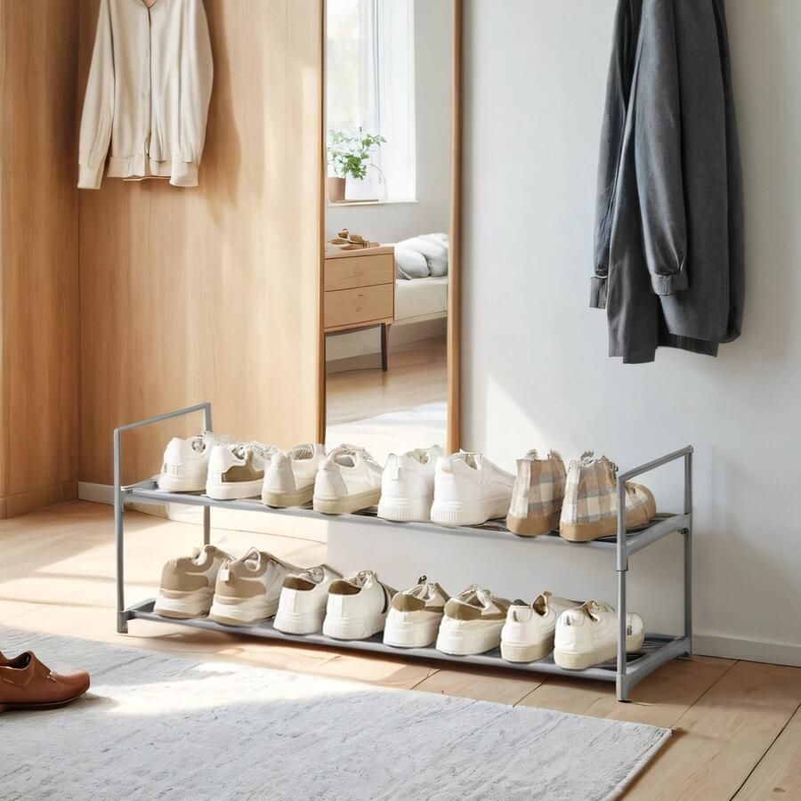 Schoenenrek 2 niveaus schoenenstandaard metaal schoenenopberger
