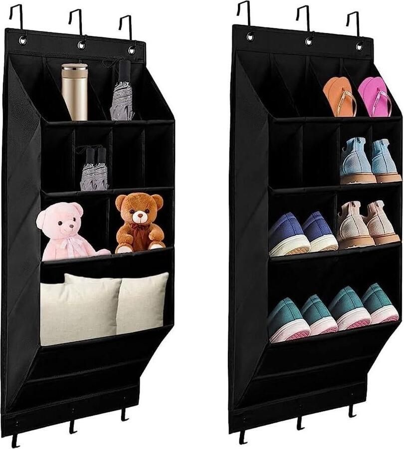 Schoenenrek 2 stuks hangend ruimtebesparend met 11 planken