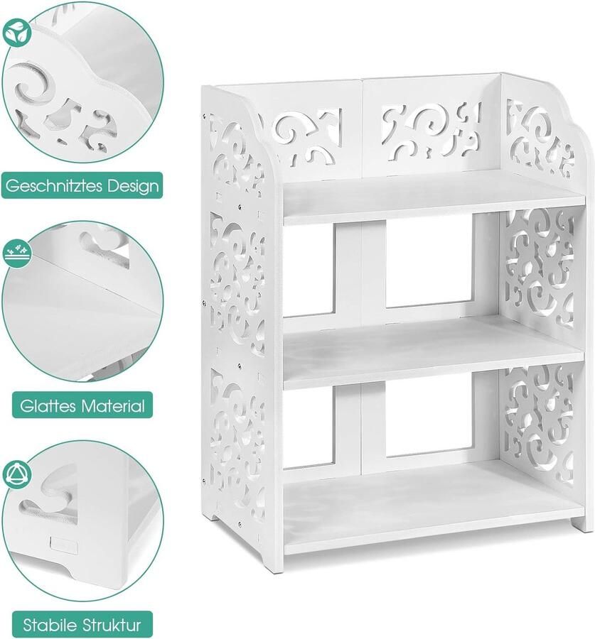 Schoenenrek 3 lagen gesneden schoenenkast PVC-plank organisator voor schoenen gesneden plank opslag moderne multifunctionele holle gesneden schoenenrek staande plank voor hal wit