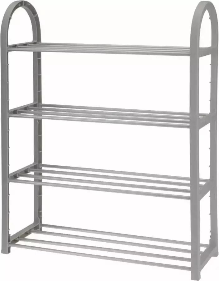 Schoenenrek 4-laags 12 paar schoenen lichtgrijs metaal L50 x B19 x H65 cm
