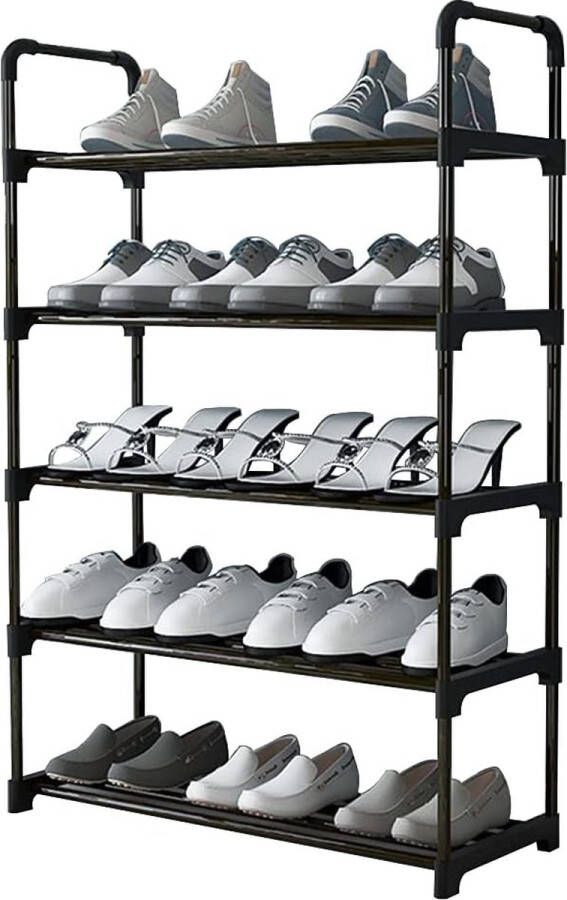 Schoenenrek 5-laags schoenenrek klein kan 15 paar schoenen bevatten schoenenrek opslag organisator antiroestcoating geschikt voor slaapzaal huurhuis balkon