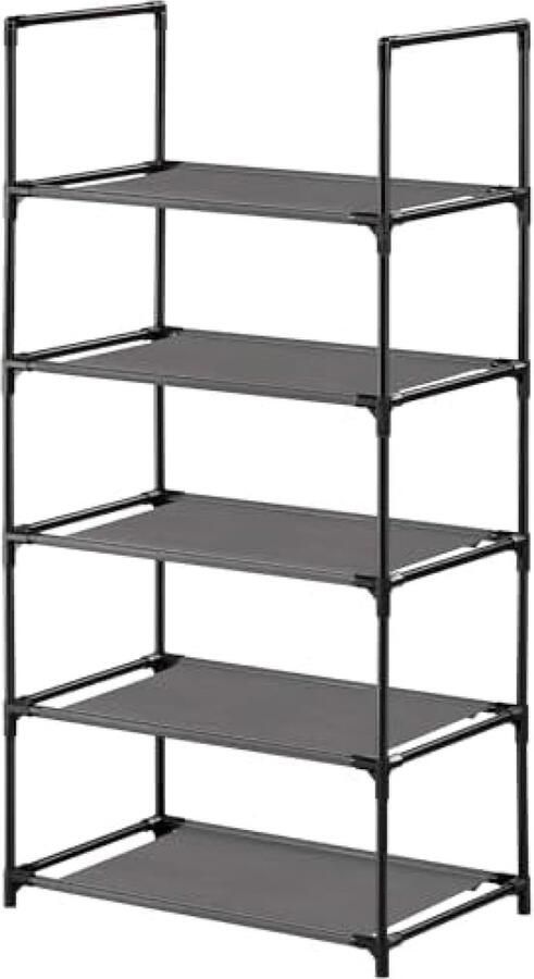Schoenenrek 5 Niveaus (28 x 45 x 89 cm) Shoe Organizer Smalle en hoge Schoenenrekken van Kunststof Verticaal Plank Showrek (5 Niveaus)