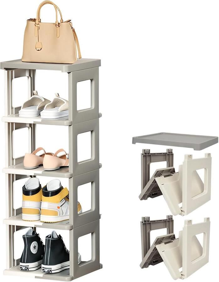 Schoenenrek 5 niveaus smal schoenenkast schoenenopslag ruimtebesparend stapelbaar schoenenstandaard voor entree hal slaapkamer schoenenorganizer