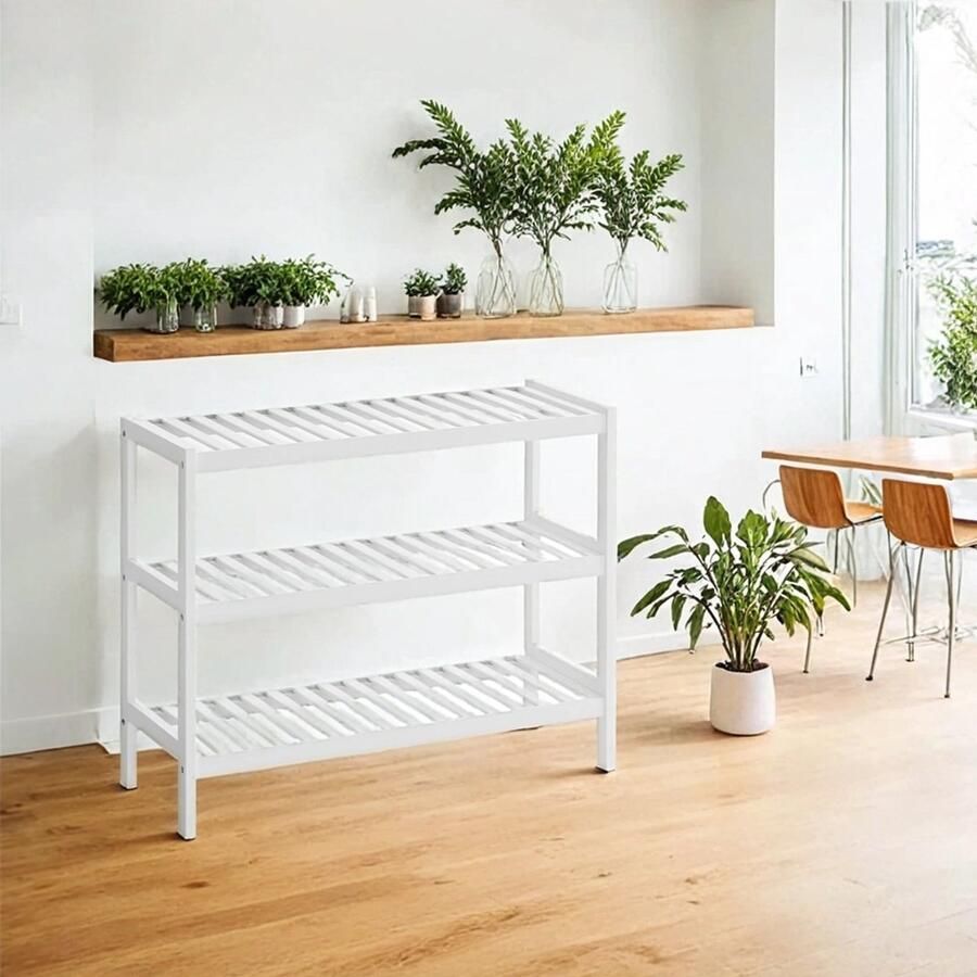 Schoenenrek Bamboe Wit