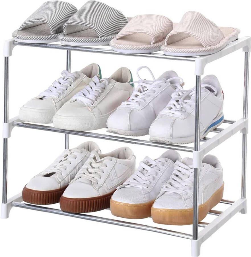 schoenenrek entree hal en kast ruimtebesparende opslag en organisatie (3-tier wit)