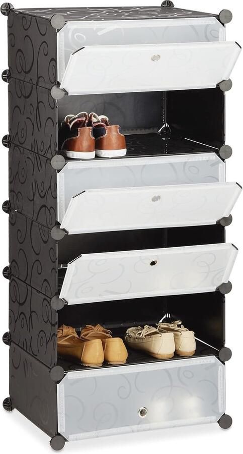 Schoenenrek kunststof met 6 vakken Ruimtebesparend en eenvoudig op te bouwen