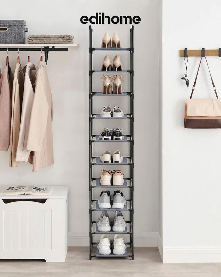 Schoenenrek met 10 Niveaus Ruimtebesparend en Aanpasbaar Schoenen Organizer
