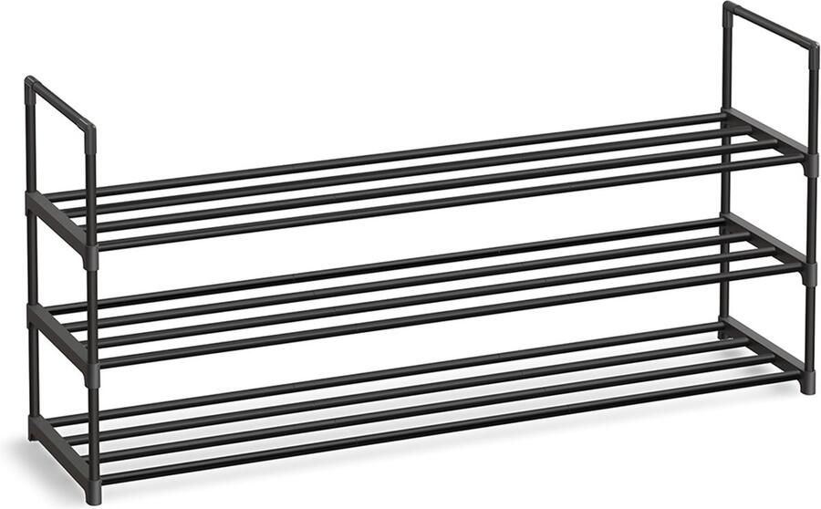 Woon Wereld Schoenenrek met 3 niveaus van metaal 30 x 116 x 55 cm stapelbaar