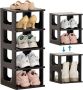 Schoenenrek met 5 niveaus smal zwart schoenenrek schoenenopslag ruimtebesparend stapelbaar schoenenstandaard voor entree hal slaapkamer - Thumbnail 1