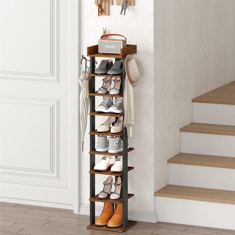 Schoenenrek met 5 planken Zwart Schoenenrek met Zitkussen Hout Schoenenrek voor aan de Deur Grijs Schoenenrek met Spiegel Wit Schoenenrek voor in de Gang Metaal Schoenenrek met Wieltjes Bamboe