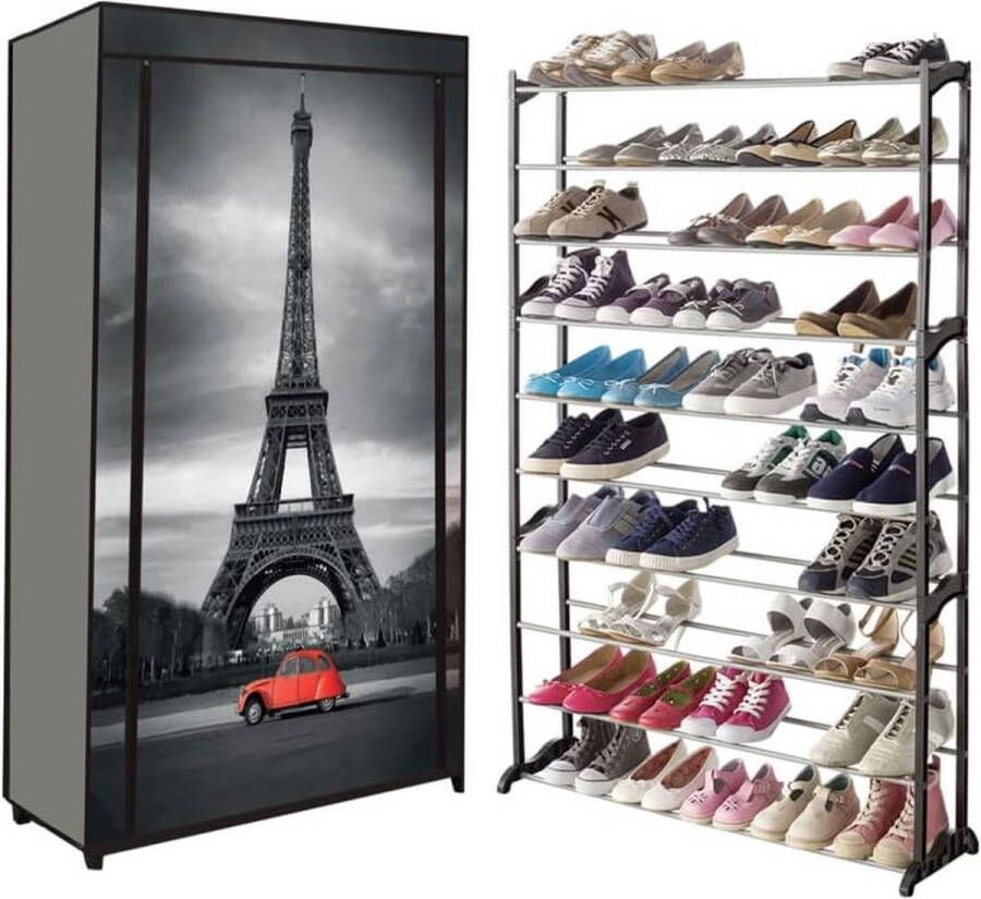 Schoenenrek met 50 paar + bekleding bedrukt