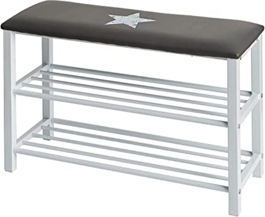 Schoenenrek met bank Smalle schoenenbank met 2 planken Comfortabel en zeer stabiel 80x30x48 cm